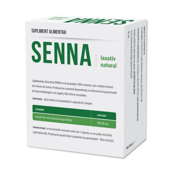 Senna (laxativ natural) Parapharm – 30 capsule driedfruits.ro/ Capsule si comprimate